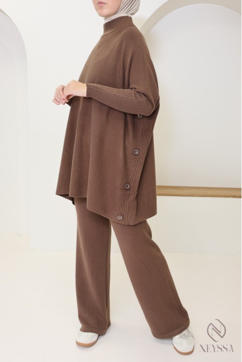 2-teiliges Strickset für Frauen mit Winter-Hijab