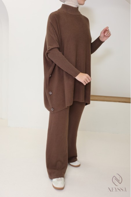 2-teiliges Strickset für Frauen mit Winter-Hijab