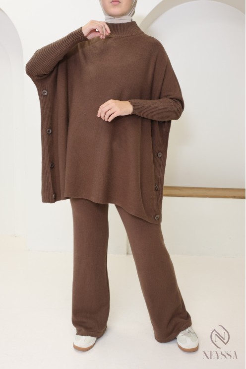 2-teiliges Strickset für Frauen mit Winter-Hijab