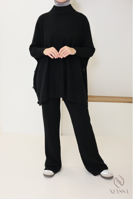 198 / 5 000 Women's 2-piece woven knit set for winter hijabi women