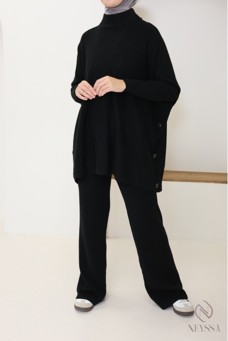 198 / 5 000 Women's 2-piece woven knit set for winter hijabi women