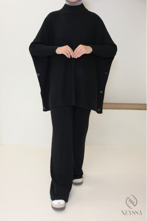 2-teiliges Strickset für Frauen mit Winter-Hijab