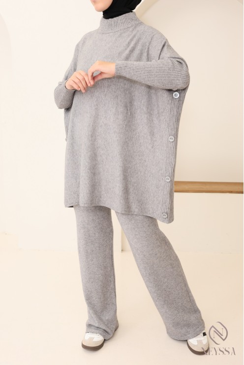 2-teiliges Strickset für Frauen mit Winter-Hijab