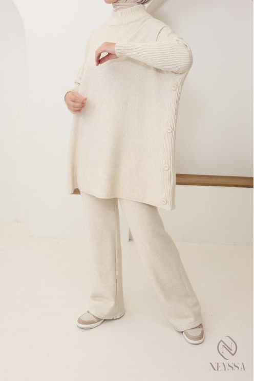 2-teiliges Strickset für Frauen mit Winter-Hijab