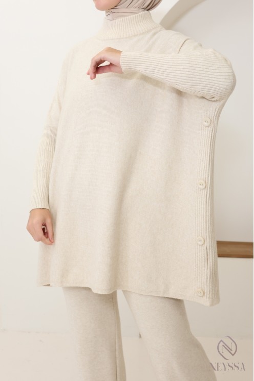 198 / 5 000 Women's 2-piece woven knit set for winter hijabi women