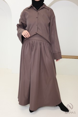 Trendy long puff skirt for hijabi women