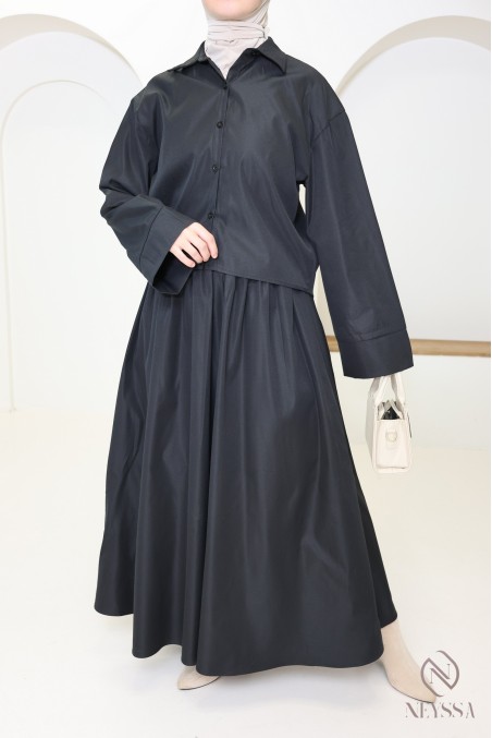 Trendy long puff skirt for hijabi women