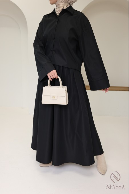 Trendy long puff skirt for hijabi women