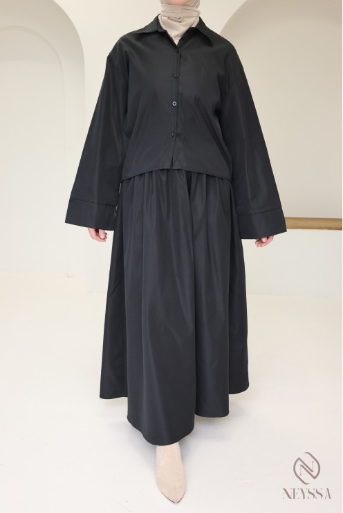 Trendy long puff skirt for hijabi women