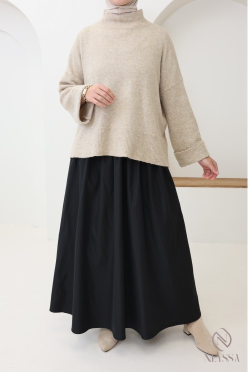 Trendy long puff skirt for hijabi women