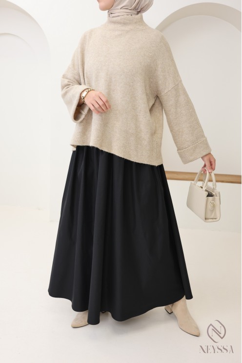 Trendy long puff skirt for hijabi women