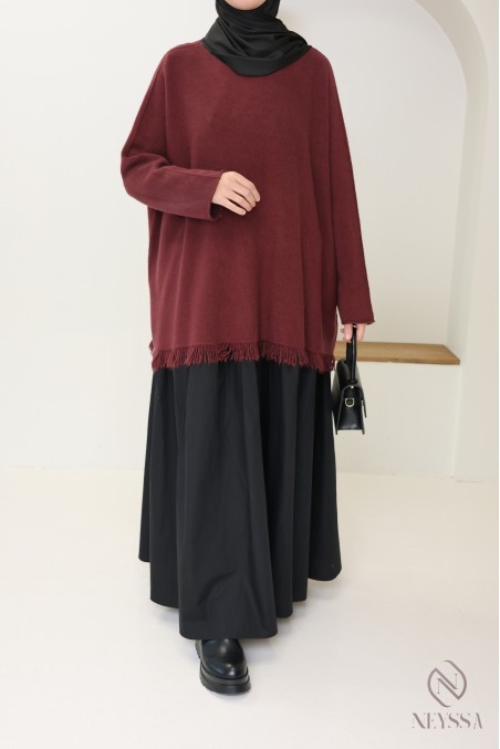 Trendiger Damen-Strickpullover mit lockerer Passform und Fransen