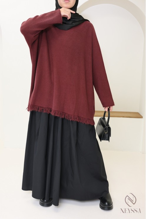 Trendiger Damen-Strickpullover mit lockerer Passform und Fransen