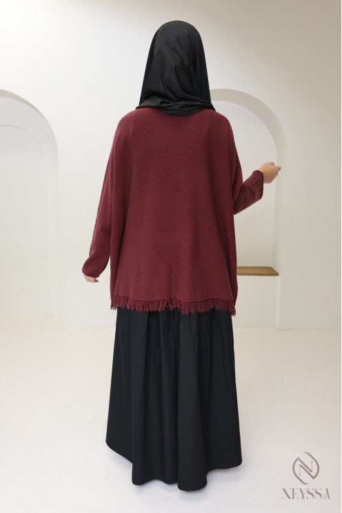 Trendiger Damen-Strickpullover mit lockerer Passform und Fransen