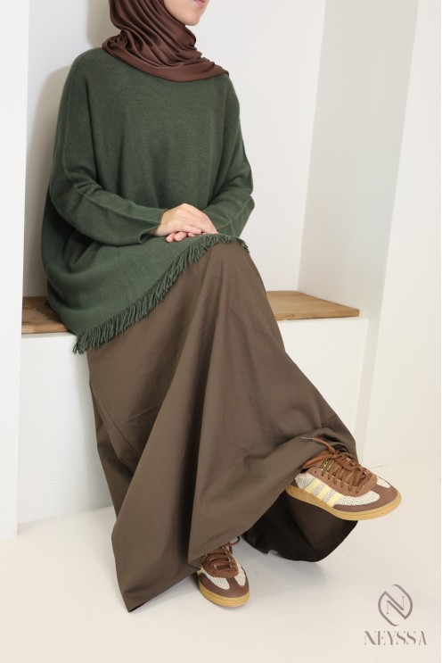 Pull en maille coupe ample avec franges pour femme tendance