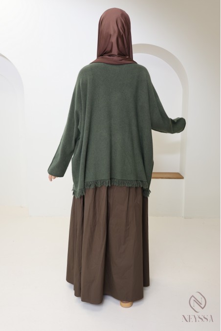 Trendiger Damen-Strickpullover mit lockerer Passform und Fransen