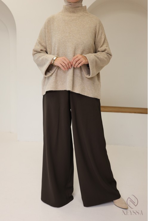 Palazzo-Hose mit Culotte-Schnitt aus fließendem, taillierten Stoff