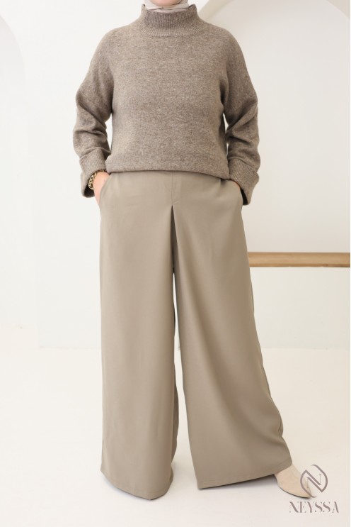 Palazzo-Hose mit Culotte-Schnitt aus fließendem, taillierten Stoff