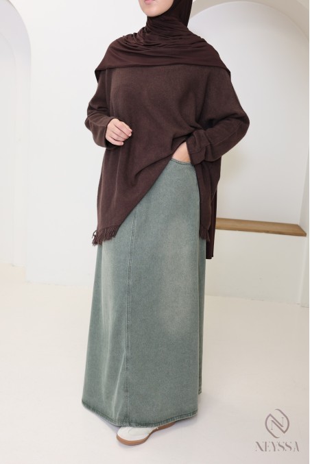 Pull en maille coupe ample avec franges pour femme tendance