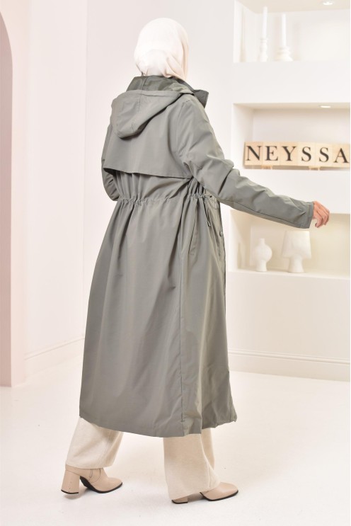 parka longue kaki doublée fourrure, chaude et tendance pour l'hiver