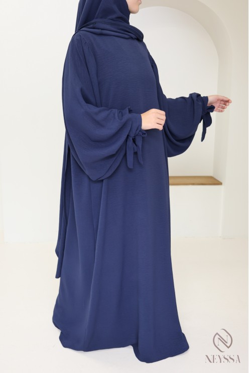 Ensemble abaya khimar extra long soie de Jazz, légiféré, made in france