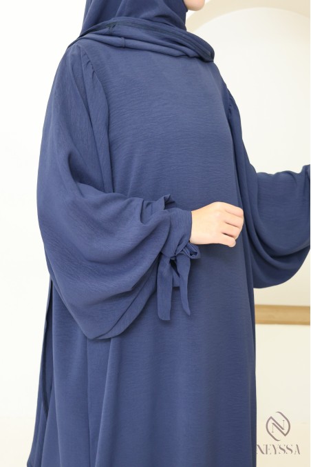 Ensemble abaya khimar extra long soie de Jazz, légiféré, made in france