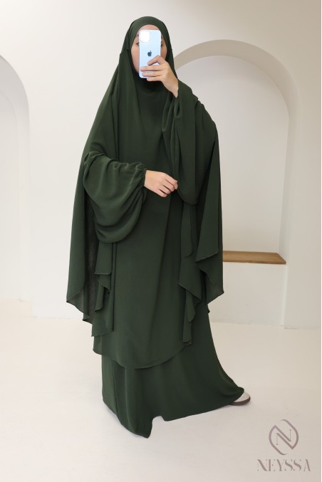 Abaya Khimar extra lang aus Jazz, Neyssa Confection, made in France.