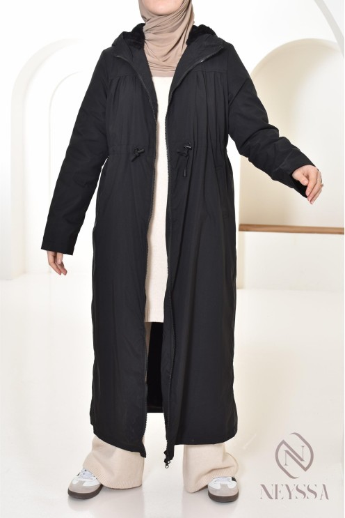 parka longue femme, fourrée à l'intérieur, idéale pour la mi-saison