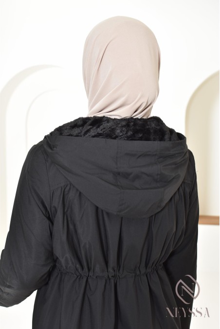 women's long parka, lined inside, ideal for mid-season