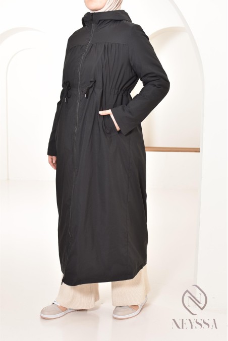 parka longue femme, fourrée à l'intérieur, idéale pour la mi-saison