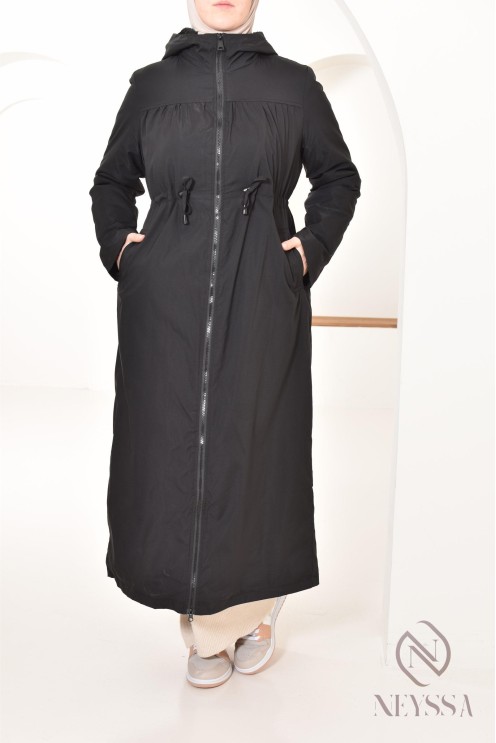 women's long parka, lined inside, ideal for mid-season