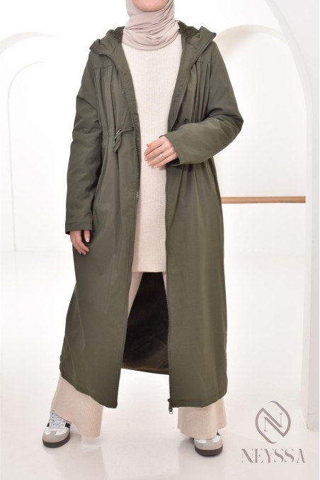 Parka mit Fellfutter in Khaki Neyssa
