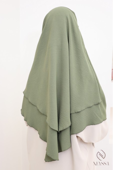 Long khimar 2 voiles  Jazz pour femme musulmane voilée