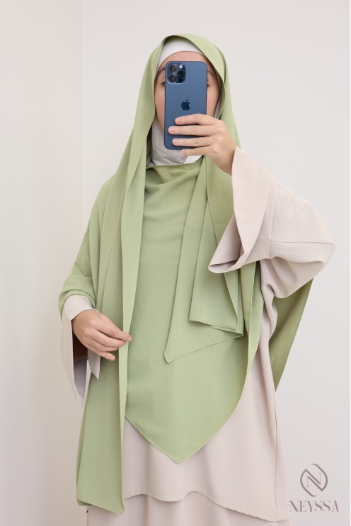 Khimar 2 en 1 option hijab en mousseline opaque pour femme musulmane