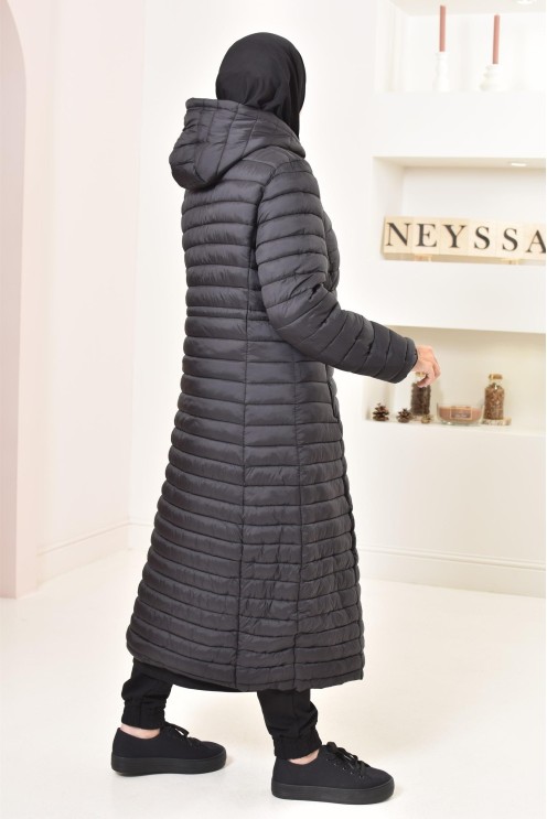 Parka femme longue noir reversible, imperméable parfaite en hiver