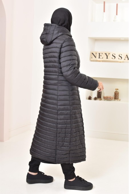 Parka femme longue noir reversible, imperméable parfaite en hiver