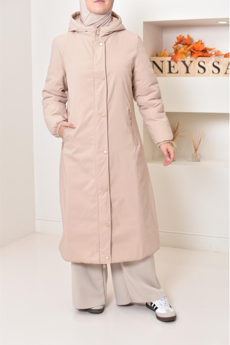 Longue parka pour femme réversible doudoune, idéale pour le froid