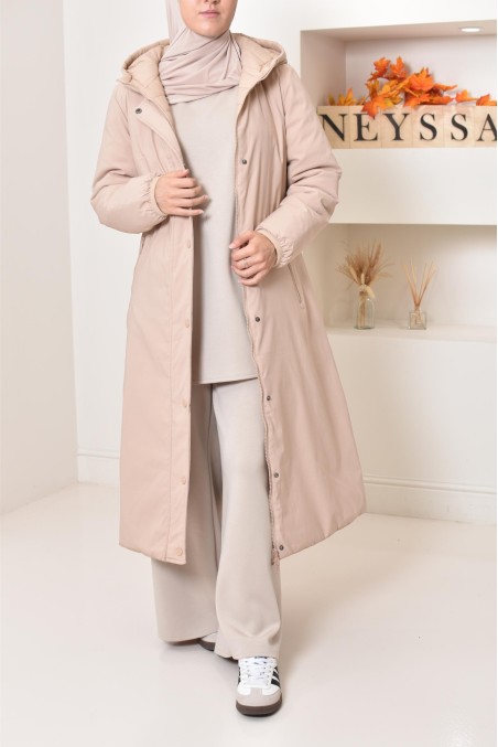 Longue parka pour femme réversible doudoune, idéale pour le froid