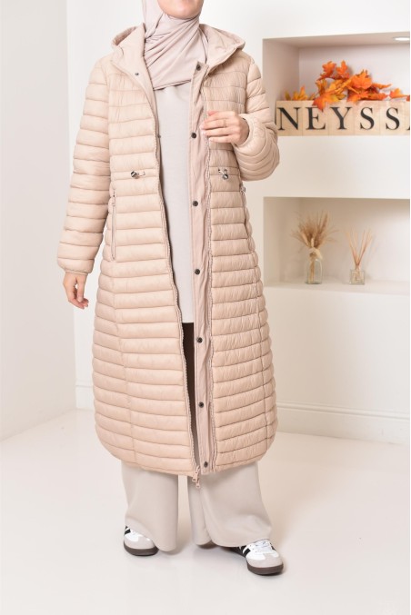 Longue parka pour femme réversible doudoune, idéale pour le froid