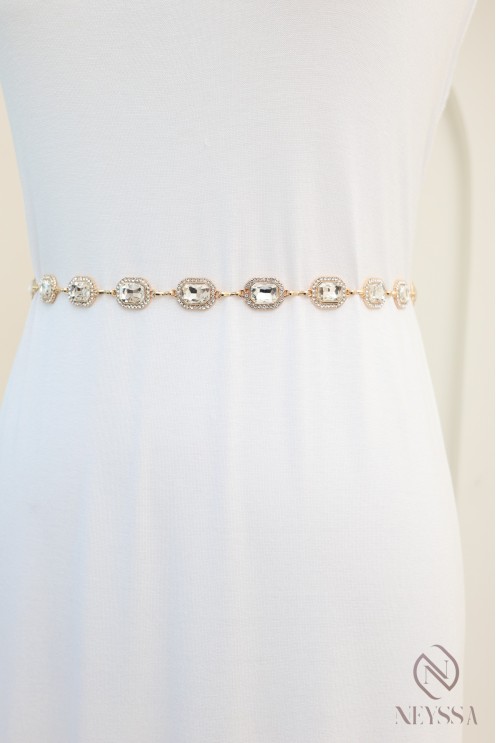 Ceinture maillages doré ou argenté pour femme voilée, tenue de soirée