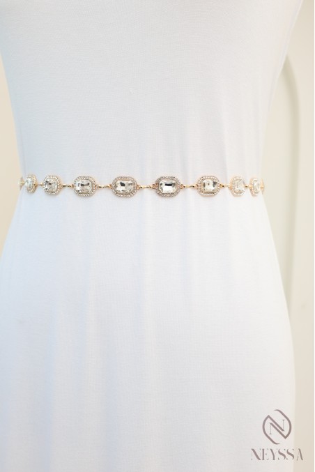 Ceinture maillages doré ou argenté pour femme voilée, tenue de soirée