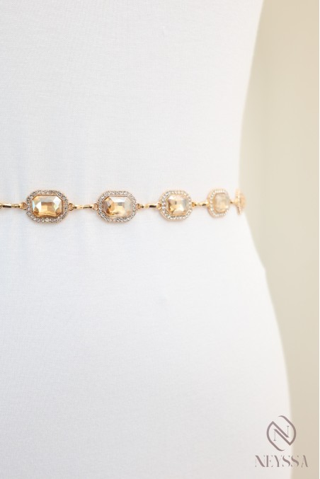 Gold or silver mesh belt for veiled women, evening wear