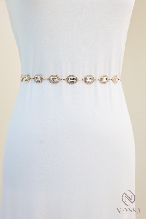 Ceinture maillages doré ou argenté pour femme voilée, tenue de soirée