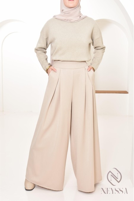 Pantalon palazzo ample pour femme hijabi