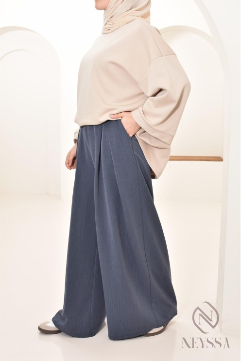 palazzo large à pinces tailleur, mode modeste et tendance pour hijabi