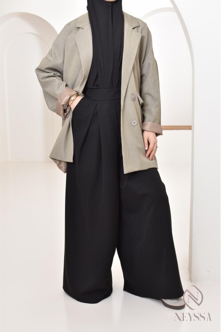 palazzo large à pinces tailleur, mode modeste et tendance pour hijabi