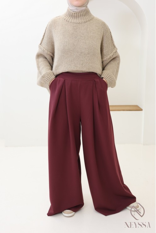 wide palazzo with tailored darts, modest hijabi fashion