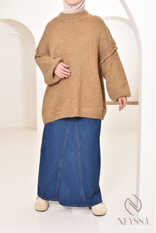 Bescheidener Oversize-Pullover für Damen aus Strick bey neyssa