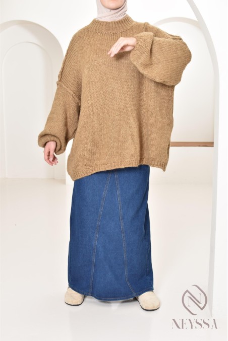 Bescheidener Oversize-Pullover für Damen aus Strick bey neyssa