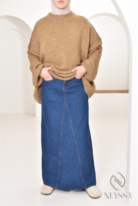 Bescheidener Oversize-Pullover für Damen aus Strick bey neyssa